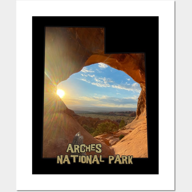 Utah Outline (Arches National Park - Partition Arch) Wall Art by gorff